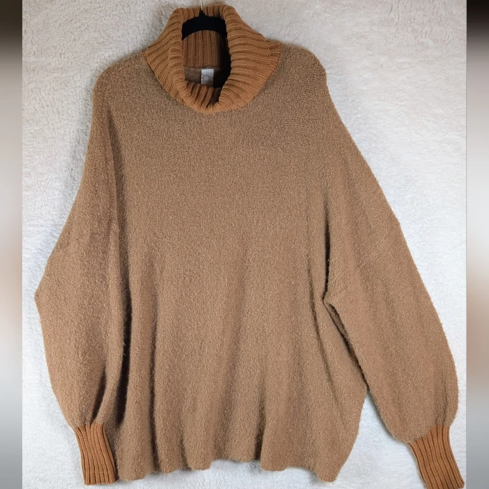 NWT Offline Aerie Cozy Tan Turtleneck Sweater - Picture 2 of 5